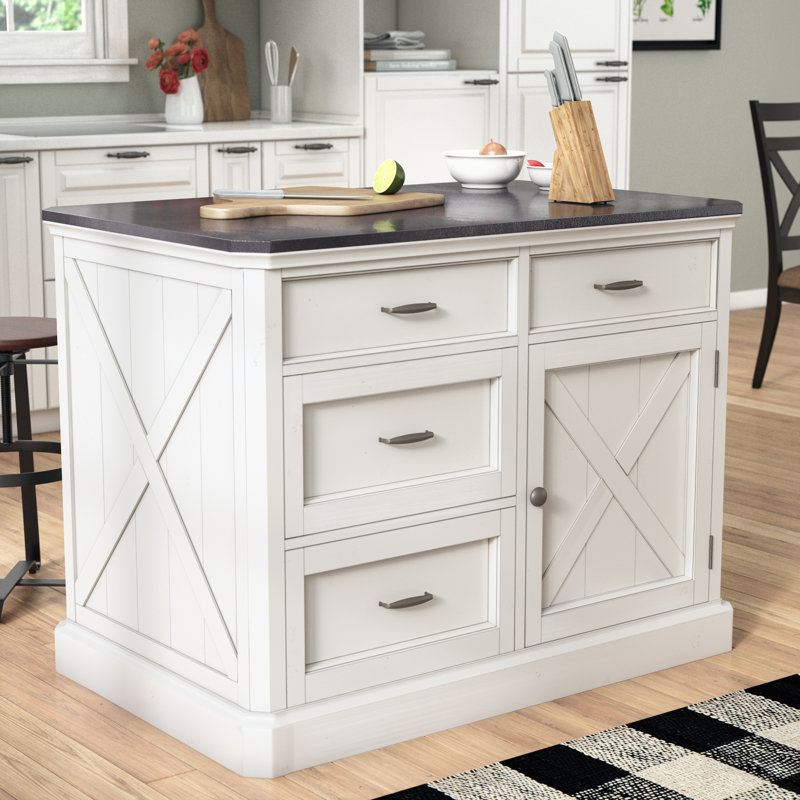 Laurel Foundry Modern Farmhouse Ryles Kitchen Island with Engineered
